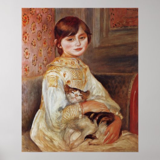 Girl with Cat, Auguste Renoir Poster (Voorkant)