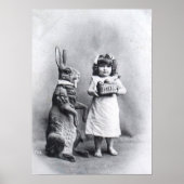 Girl with Chocolates and Easter Bunny Poster (Voorkant)