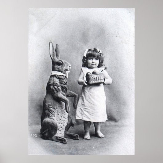 Girl with Chocolates and Easter Bunny Poster (Voorkant)