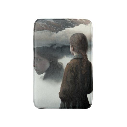 Girl with clouds badmat (Voorkant Verticaal)