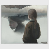 Girl with clouds cadeaupapier (Vlak)