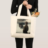 Girl with clouds grote tote bag (Voorkant (product))