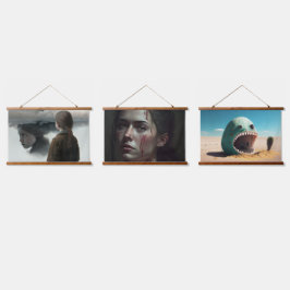 Girl with clouds hangend wandkleed