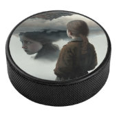 Girl with clouds hockey puck (3/4)
