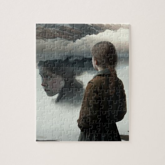 Girl with clouds legpuzzel (Verticaal)