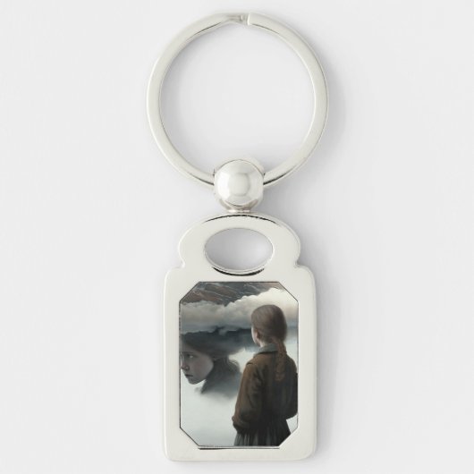 Girl with clouds sleutelhanger (Voorkant)