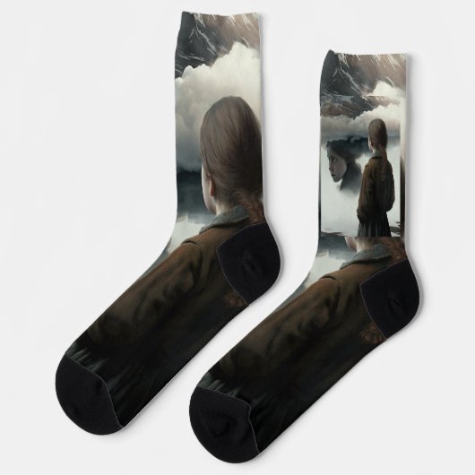Girl with clouds sokken (Links)