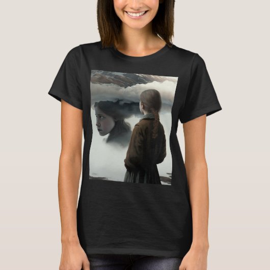 Girl with clouds t-shirt (Voorkant)