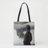 Girl with clouds tote bag (Voorkant)