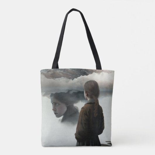 Girl with clouds tote bag (Achterkant)