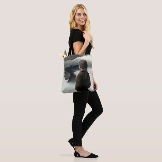 Girl with clouds tote bag (Op model)