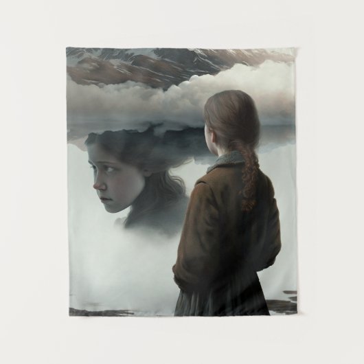 Girl with clouds wandkleed (Voorkant)