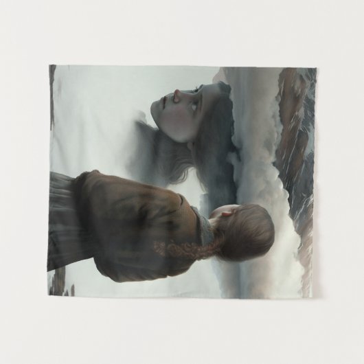 Girl with clouds wandkleed (Voorkant (horizontaal))