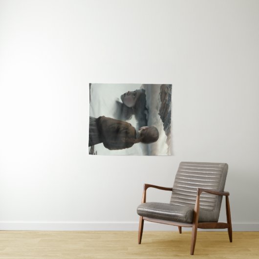 Girl with clouds wandkleed (In Situ (horizontaal))