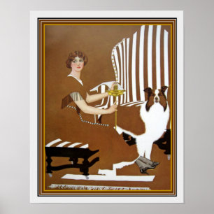 "Girl With Collie" Deco Afdruk van Cole Phillips Poster