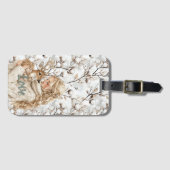 Girl with Deer Christmas Bagagelabel (Voorkant (horizontaal))