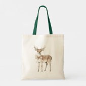 Girl with Deer Christmas Tote Bag (Achterkant)