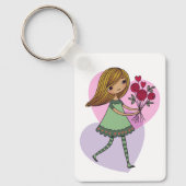 Girl With Flowers Sleutelhanger (Voorkant)