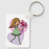 Girl With Flowers Sleutelhanger (Achterkant)