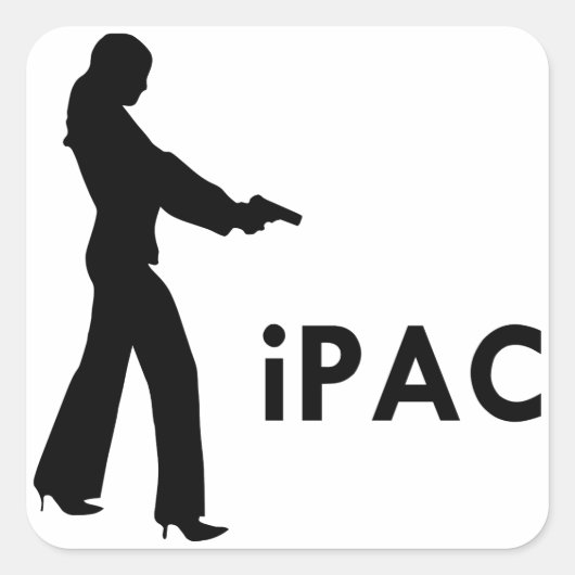 Girl With Gun iPac Vierkante Sticker (Voorkant)