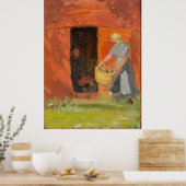 Girl With Laundry beroemd gemaakt door Red House Poster (Keuken)