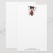 Girl with Magic Wand and Butterflies Cute Briefpapier (Voorkant / Achterkant)