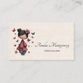 Girl with Magic Wand and Butterflies Visitekaartje (Voorkant)