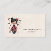 Girl with Magic Wand and Butterflies Visitekaartje (Voorkant)