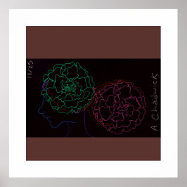 Girl with Marigold Afro Puffs Poster