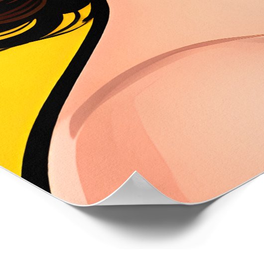 Girl with Orange Sunglasses Pop Art Poster (Hoek)