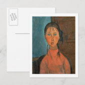 Girl with Pigtails, c.1918 (olie op doek) Briefkaart (Voorkant / Achterkant)