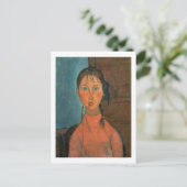 Girl with Pigtails, c.1918 (olie op doek) Briefkaart (Staand voorkant)