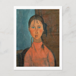 Girl with Pigtails, c.1918 (olie op doek) Briefkaart