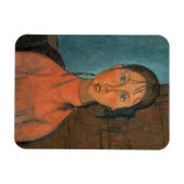 Girl with Pigtails, c.1918 (olie op doek) Magneet (Horizontaal)