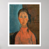 Girl with Pigtails, c.1918 (olie op doek) Poster (Voorkant)