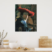 Girl with red hat by Johannes Vermeer Poster (Keuken)