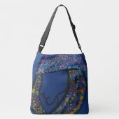 Girl With Spotted Glitter Print Hair  Crossbody Tas (Achterkant)