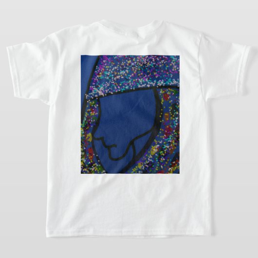 Girl with Spotted Glitter Print Hair  T-shirt (Laag Achter)