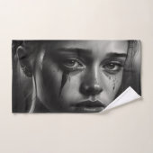 Girl with tears bad handdoek (Handdoek)