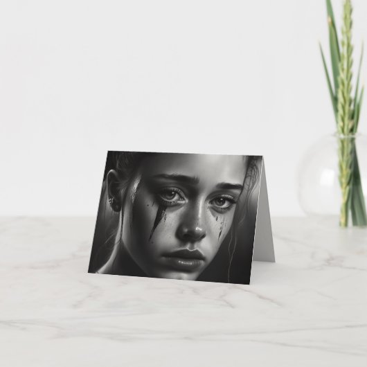 Girl with tears kaart (Voorkant)