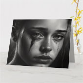 Girl with tears kaart (Gele Bloem)