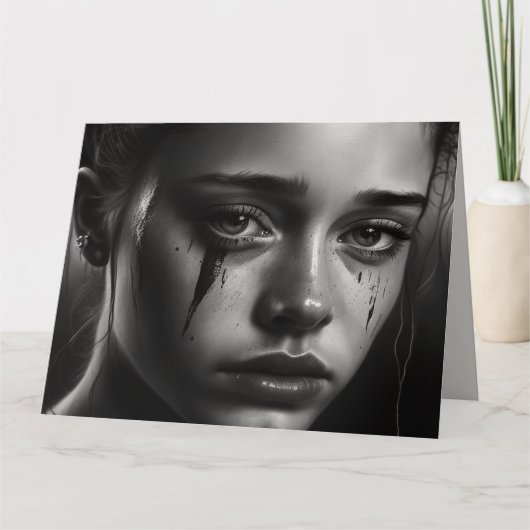 Girl with tears kaart (Voorkant)