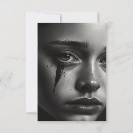 Girl with tears kaart (Voorkant)