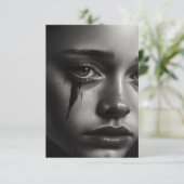 Girl with tears kaart (Staand voorkant)