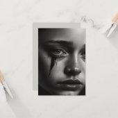 Girl with tears kaart (Voorkant / Achterkant in situ)