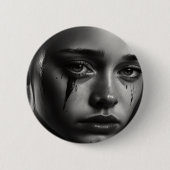 Girl with tears ronde button 5,7 cm (Voorkant)