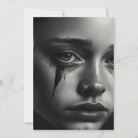 Girl with tears save the date (Voorkant)