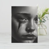 Girl with tears save the date (Staand voorkant)