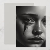 Girl with tears save the date (Voorkant / Achterkant)