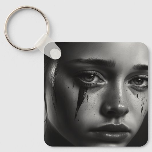 Girl with tears sleutelhanger (Voorkant)